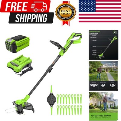 40V 13'' Cordless String Trimmer/Weed Wacker + Edger Includes 20 Blades, 2.0Ah...