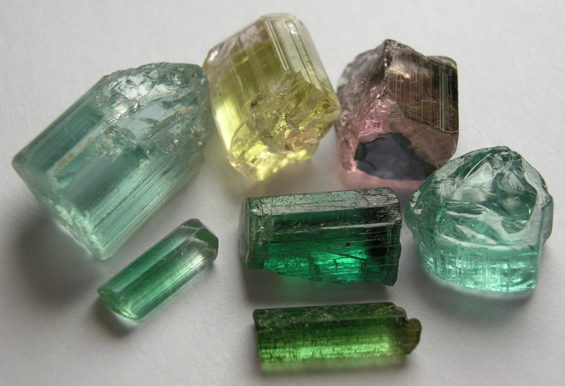 TOURMALINE, MIXED COLOR, ROUGH FOR FACETING, AFGHANISTAN