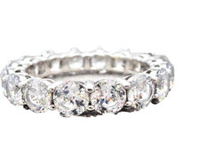 NEW HALLMARKED DESIGNER BAND 6.50 TW CZ ETERNITY BAND SIZE 8 STERLING RING
