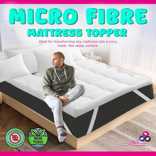 Hotel Quality Mattress Topper Thick Deep Toppers Single Double King 10cm/4Inch - Picture 74 of 87