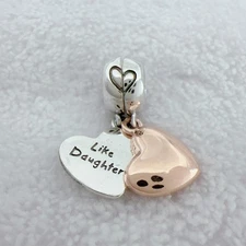 925 Silver Two-tone Like Mother & Like Daughter Split Dangle Charm for Bracelet
