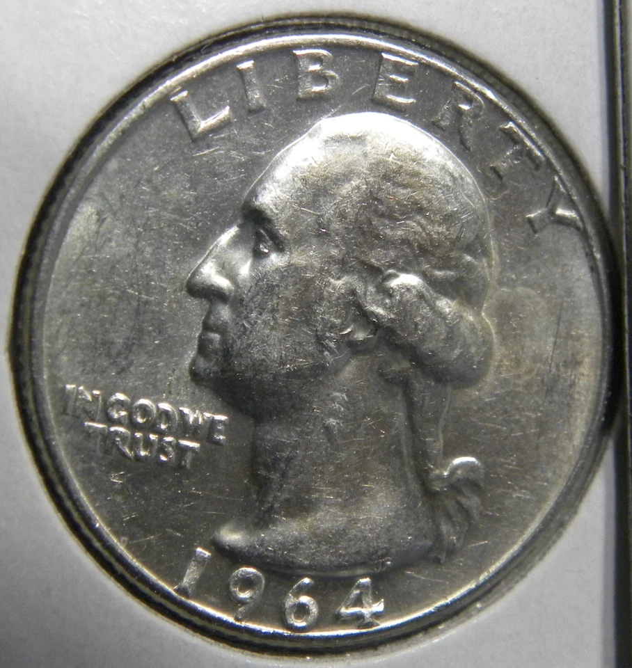 1964-P WASHINGTON SILVER QUARTERS 90% SILVER LOT OF 5-90% SILVER CH-BU COINS !! - Image 3 of 4