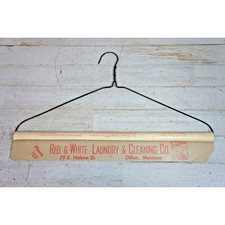 Wire Advertising Laundry Hanger Cardboard Guard Red White Laundry Dillon Montana