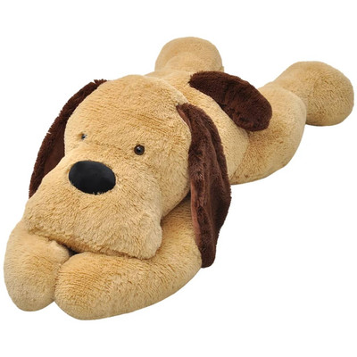 Plüschtier Stofftier Kuscheltier Stoffhund Liegend Geschenk Plüsch vidaXL