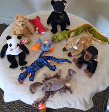 Ty Beanie Babies Lot of 10 Plush Toys Assorted Species with Tags