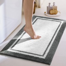 GRANNY SAYS Microfiber Bathroom Rugs Non 2' x 4' 24" x 48" , D-deep Grey
