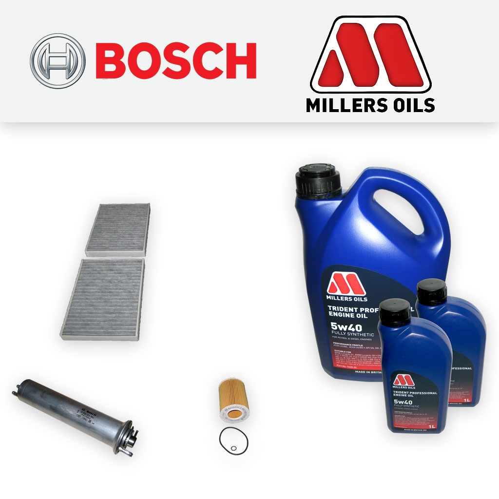 SERVICE KIT for BMW 5 SERIES (E39) 530i OIL FUEL CABIN FILTERS +OIL (2000-2003)