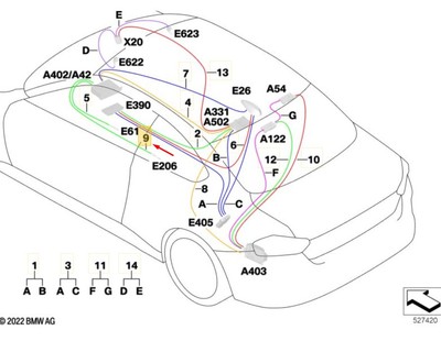 BMW 2 Coupé G42, G87 WLAN -Kabel -Aerial -Reparatur -Blei 61115A3DDA3 Neue Echth