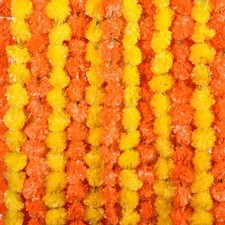 Tigeen 60 Pcs Marigold Garland for Decoration 4 Feet Artificial Marigold Flow...
