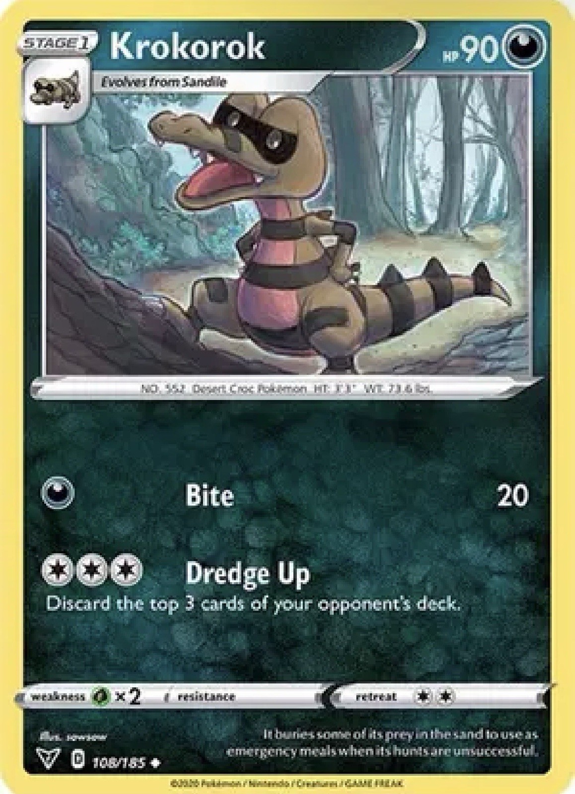 Pokemon TCG Krokorok 108/185 Vivid Voltage SWSH04