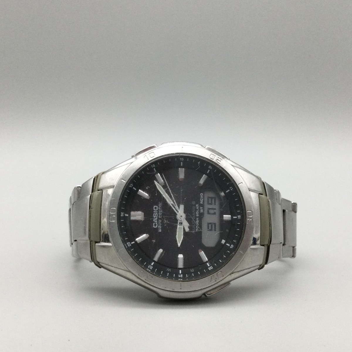Casio Wave Ceptor 5161 WVA-M640 Mens Watch 43mm Black Dial Solar
