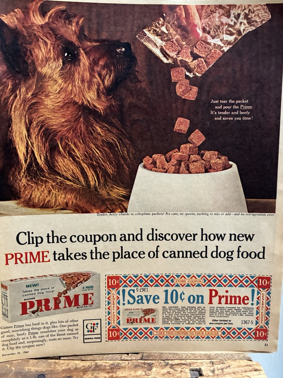 Vintage Coupon Print Ad 1970s Prime Dog Food
