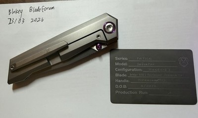 Poikilo Blade Salvator Framelock Gray Titanium Folding Bohler M398 Knife SLVTRS1