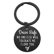 Valentine's Day Gifts for Him Men - Drive Safe Keychain Boyfriend Gifts Black