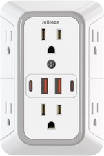 JcBlaon Outlet Extender Surge Protector - 6 Outlet Splitter with 4 USB Ports 2