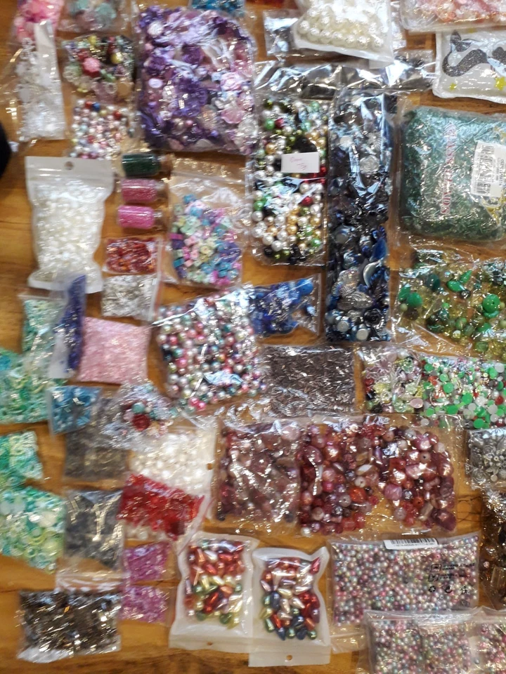 HUGE New Beads Jewellery Making Glass Seeds FANCY round Shapes Christmas Gems + - Image 4 of 4