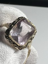 835 Silberring vergoldet mit Amethyst Art Déco Silver Ring RG55