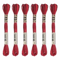 6 SträNge Stickgarn Polyester, Dunkelrot, FüR Kreuzstich Handstickerei