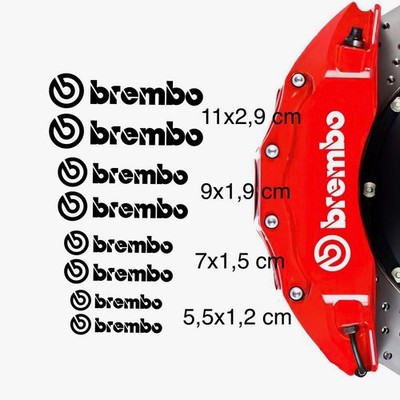8x Brembo Bremssattel Sticker Aufkleber hitzebeständig - schwarz