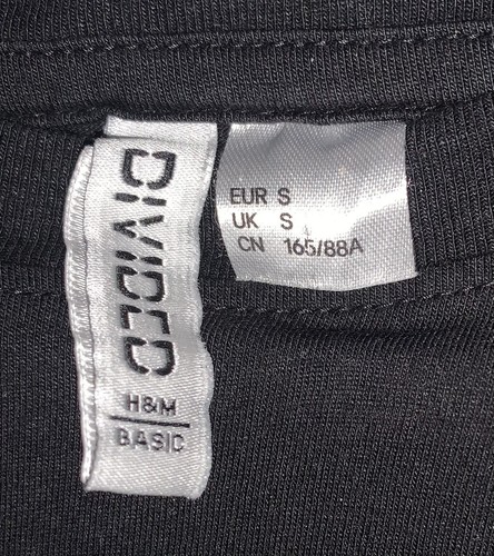Divided By H&M Womens T-Shirt Black Short Sleeve (Love) On Front Size Eur Small - Picture 3 of 6