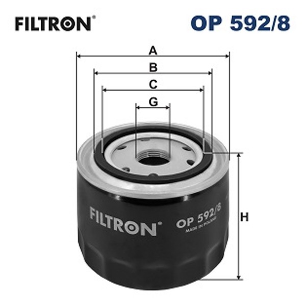 ÖLfilter Filtron Op 592/8 Anschraubfilter FüR Fiat Ducato Karsan Yamaha Iveco 4-image