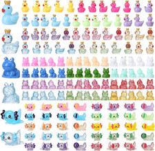 150pcs Mini Resin Animals, Miniature Animal Figurines to Hide, Tiny Resin Cro...