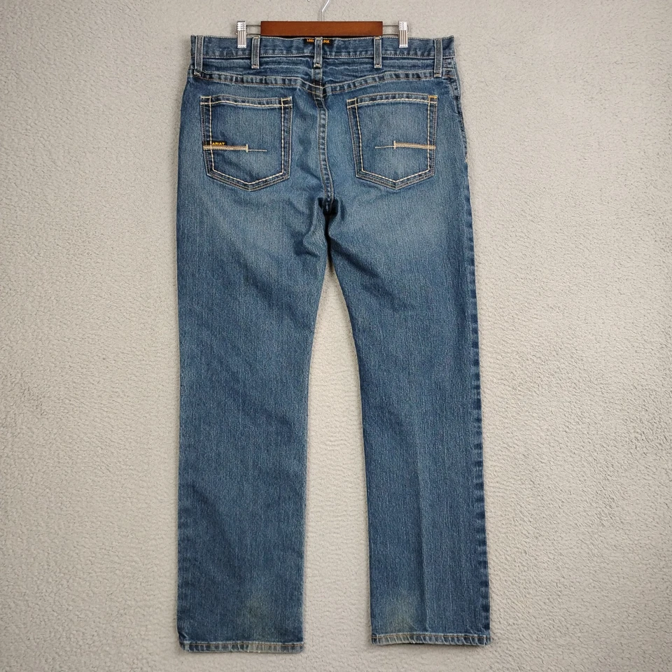 Pantalones de mezclilla duraderos Ariat Jeans para hombre 38x34 azul barra de refuerzo M4 Foto 3 de 4