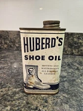 Vintage Huberd's Shoe Oil Metal Can *READ* (Lot 103)