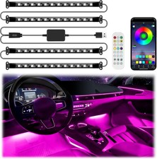 Smart Car Interior LED Lights with App Control, RGB Lights with DIY Mode and Mus