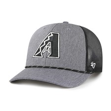 Men's '47 Charcoal Arizona Diamondbacks Carbon Rope Trucker Adjustable Hat