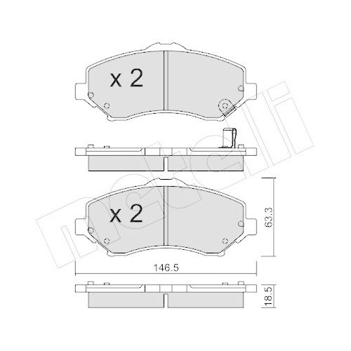 Plaquettes de frein Metelli 22-0862-1 avant en céramique pour Chrysler
