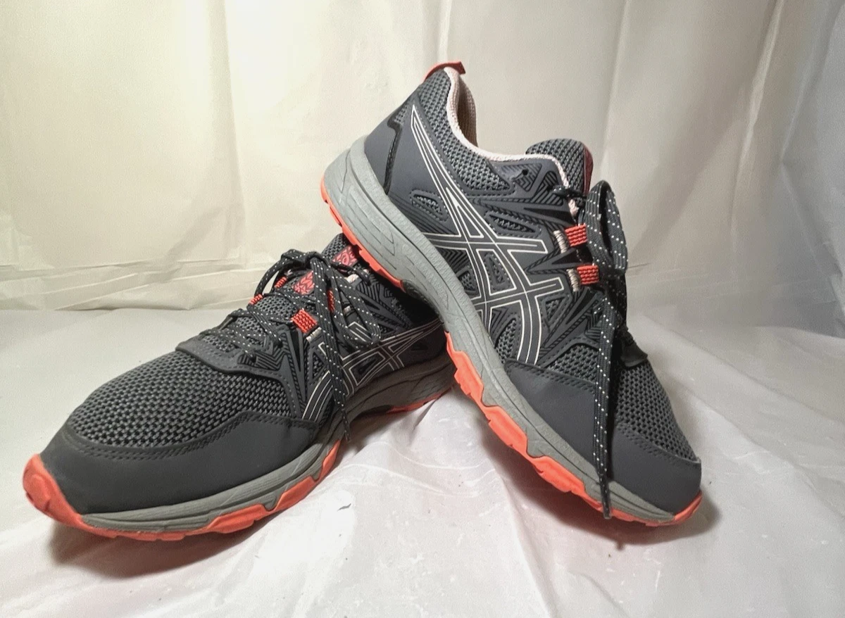 ASICS WOMENS GEL-VENTURE 8 TRAIL RUNNING SHOES GREY PINK ORANGE SIZE 8.5