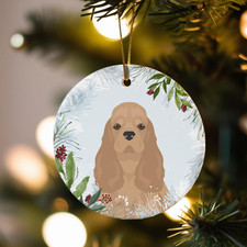 Cocker Spaniel Dog Metal Christmas Ornament 2.75in Multiple Colors 