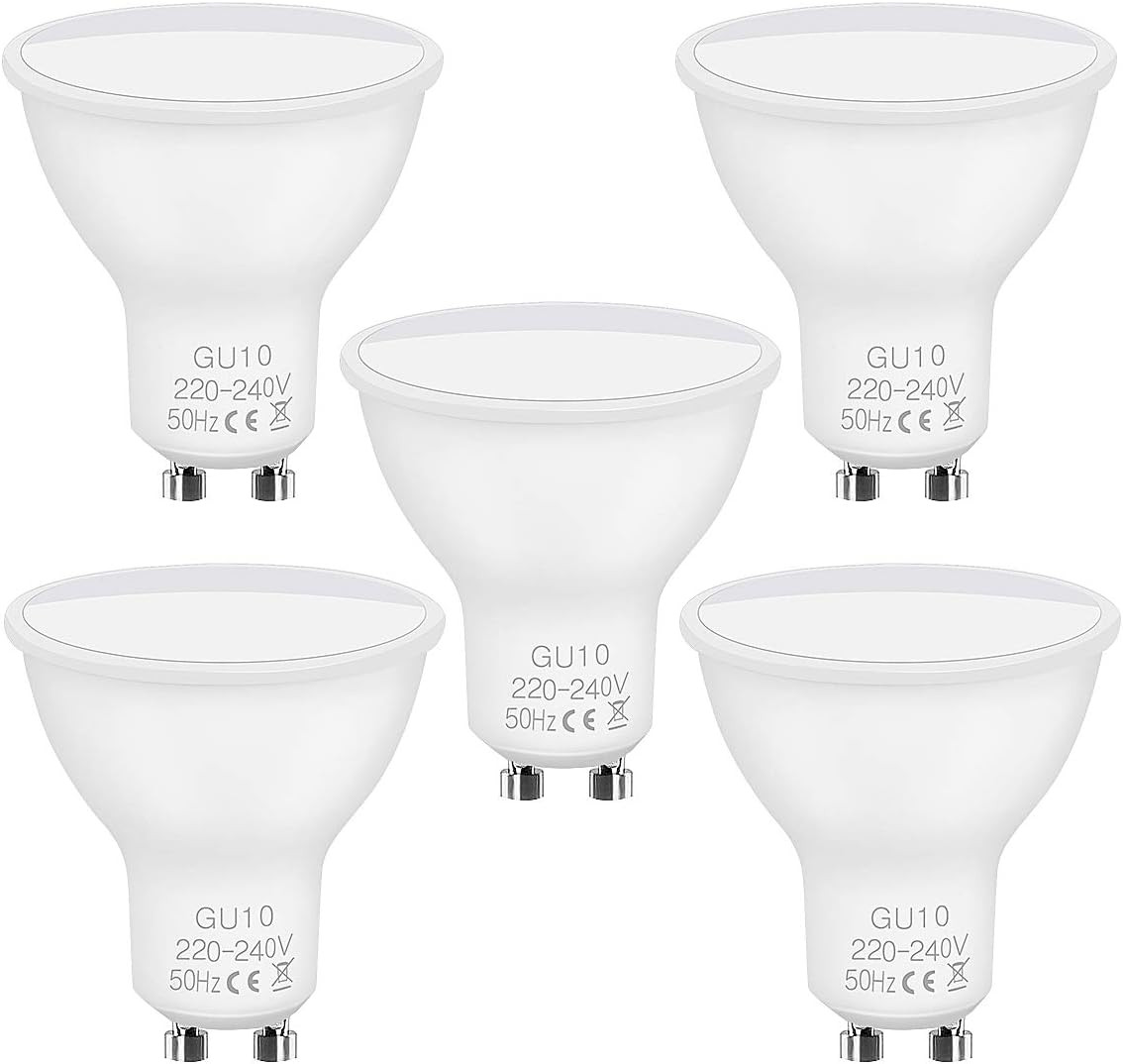 GU10 LED Light Bulbs, 5 Pcs 6W GU10 LED Bulb, 40W Incandescent Bulb Equivalent,