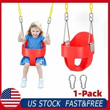 1-Pack Baby Toddler Swing High Back Bucket Swing Seat Playground Red 330lb