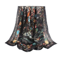 100 Silk Scarf 43" Large Square Lightweight Headscarf Shawl Women Hair Wrap...
