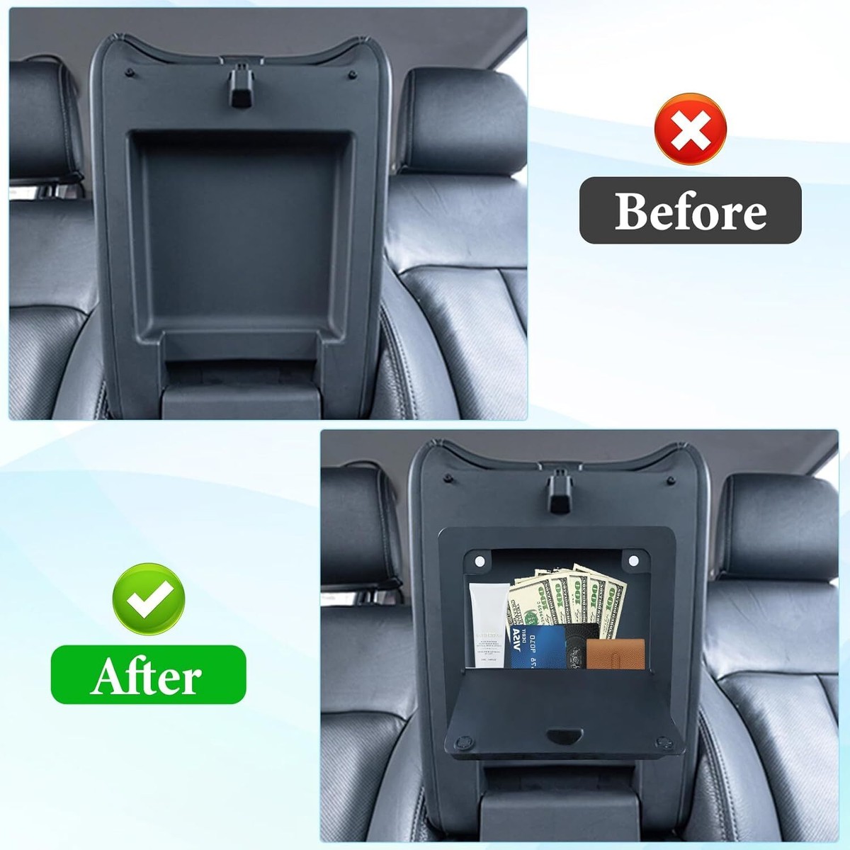 Black For 2023-2025 Honda Pilot Center Console Hidden Storage Box