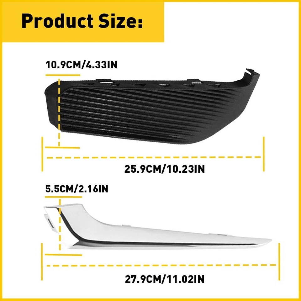 Left&Right Front Bumper Fog Light Cover Trim Set For 2016-2018 Chevrolet Malibu - Image 2 of 4