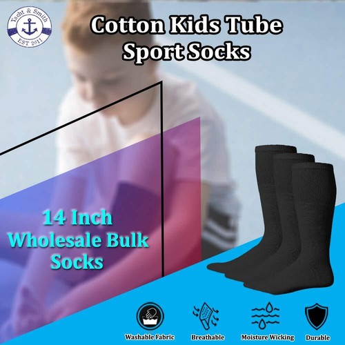 Yacht & Smith 14 Inch Wholesale Kids Tube Socks,Cotton Bulk Everyday Sport Socks - Picture 8 of 65