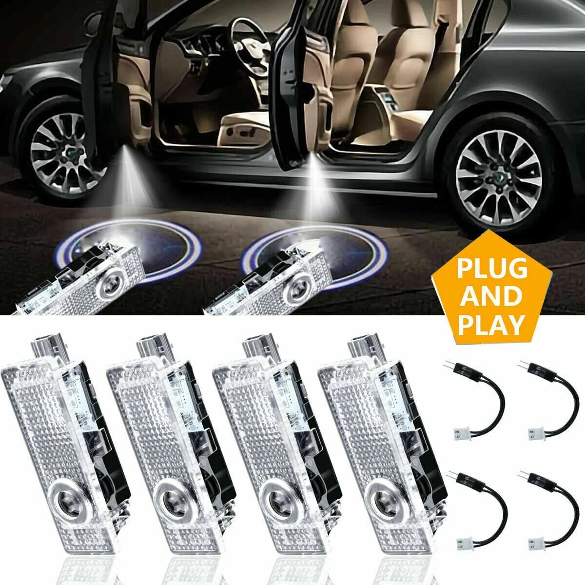 4PCS For BMW 2004-2018 Car LED Cool Laser Courtesy Puddle Lights