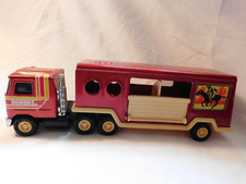 Vintage BUDDY L MACK Truck and Horse Trailer Metal Cowboy Design Made in Japan