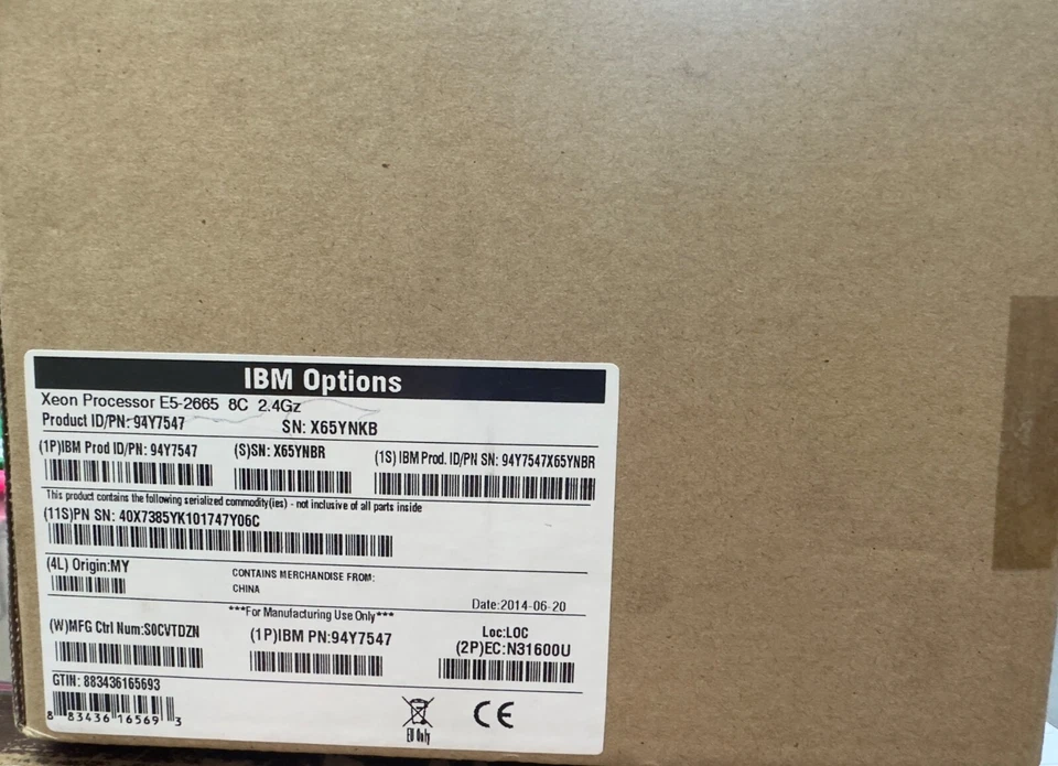 IBM CPU KIT INTEL XEON 8 CORE PROCESSOR E5-2665 2.40GHZ 20MB SMART CACHE 8 GT/S - Image 2 of 2