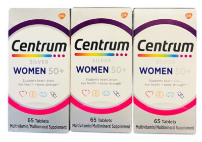 Centrum Silver Womens 50+ Multivitamin 65 Tablets (3 Pack) Exp 2/2026+