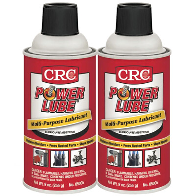 CRC 05005 Power Lube Multi-Purpose Lubricant  Spray 9oz Can Pack of 2