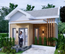 20x23 feet Small House 6x7 meter 2 Beds 1 Bath Gable Roof PDF & (A4 Hard Copy)