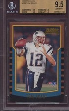 2000 Bowman 236 Tom Brady BGS 9.5 Gem Mint RC Rookie Card Quad 9.5