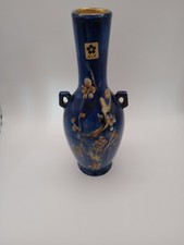 Initialed Lacrin  on vase Hand painted high gloss glaze pottery vase
