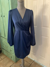 SHEIN, NWT, LONG SLEEVE, V-NECK RUCHED STYLE SHEATH SHORT DRESS, L