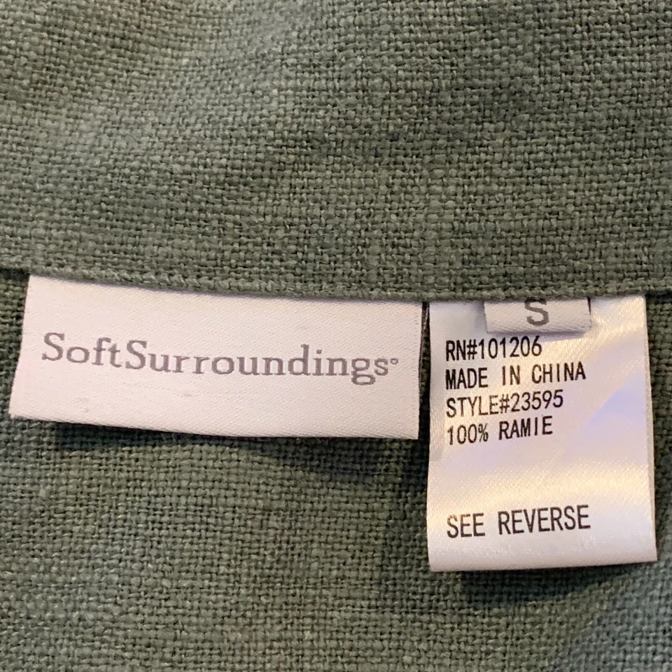 Soft Surroundings Sheffield Military Style Long Linen Jacket Size Small - Image 3 of 4