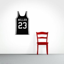 Custom Basketball Jersey - Personalized Sports Man Cave Kids Room Wall Decals